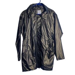 Skunkfunk Gold Metallic Hooded Artsy Nylon Rain jacket 3 Medium Lagenlook